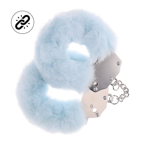 Heavy-duty Fluffy Handcuffs - Powder Blue w sklepie Wasserman.eu