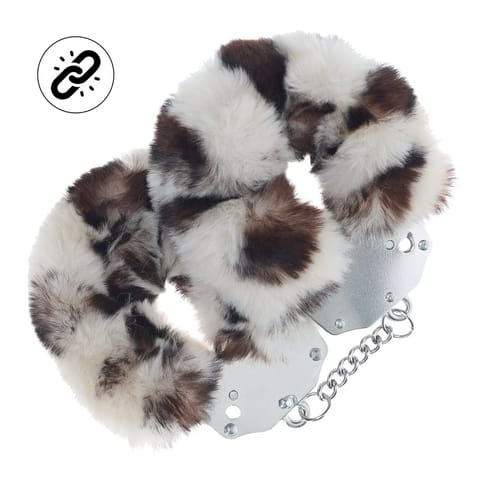 Heavy-duty Fluffy Handcuffs - Snow Leopard w sklepie Wasserman.eu