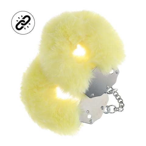 Heavy-duty Fluffy Handcuffs - Yellow w sklepie Wasserman.eu