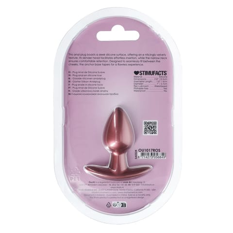 Ouch! Smooth Silicone Plug Small 6,5 cm Rose Gold - silikonowa klasyka w sklepie Wasserman.eu