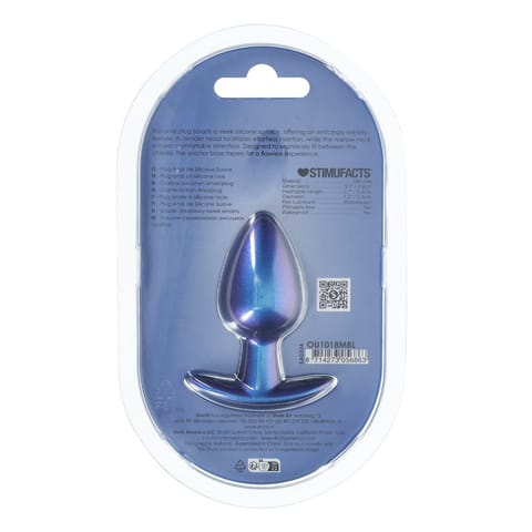 OUCH! Smooth Silicone Plug Medium 7,9 cm Metaliczny Niebieski w sklepie Wasserman.eu