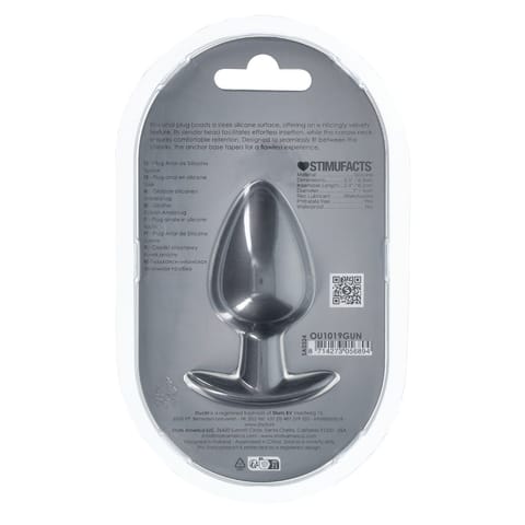 Ouch! Smooth Silicone Plug Large 8,9 cm anatomiczny, kolor gunmetal w sklepie Wasserman.eu