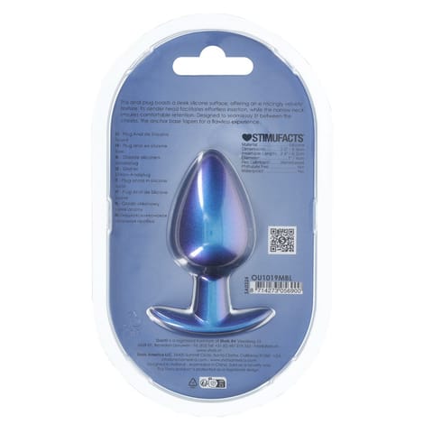 Ouch! Smooth Silicone Plug Large 8,9 cm Metaliczny Niebieski w sklepie Wasserman.eu