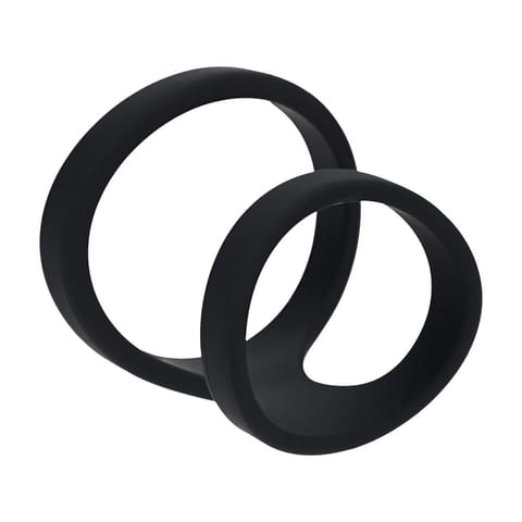 2 Loop Silicone Cockring - Black w sklepie Wasserman.eu