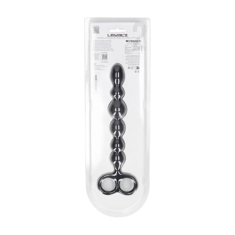 Beaded Silicone Anal Probe with Double Loop - Black w sklepie Wasserman.eu
