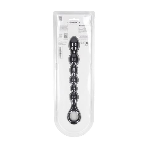 Beaded Snake Silicone Anal Probe with Loop - Black w sklepie Wasserman.eu