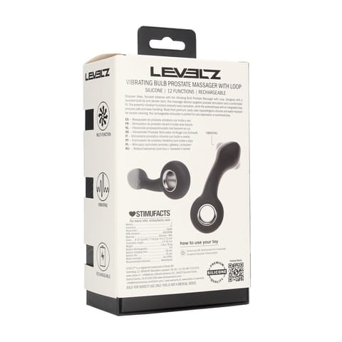 ⁨Vibrating Bulb Silicone Prostate Massager with Loop - Black⁩ w sklepie Wasserman.eu