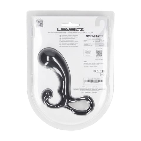 ⁨Bulb with Loop Silicone Prostate Massager - M - Black⁩ w sklepie Wasserman.eu