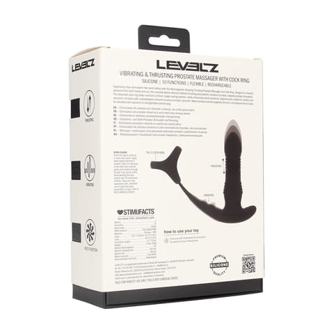 ⁨Vibrating and Thrusting Silicone Prostate Massager with Tri O Cockring - Black⁩ w sklepie Wasserman.eu