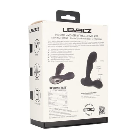 ⁨Vibrating and Tapping Silicone Prostate Massager with Ball Stimulator - Black⁩ w sklepie Wasserman.eu