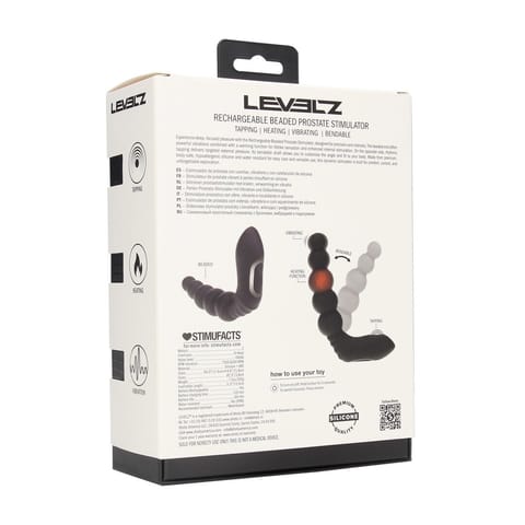 ⁨Vibrating Heating Bendable Tapping Beaded Silicone Prostate Stimulator - Black⁩ w sklepie Wasserman.eu