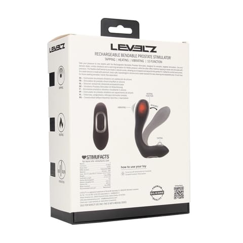 ⁨Vibrating Heating Bendable Tapping Silicone Prostate Stimulator - Black⁩ w sklepie Wasserman.eu