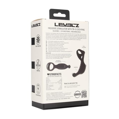 ⁨Vibrating Silicone Prostate Stimulator with Tri O Cockring - Black⁩ w sklepie Wasserman.eu