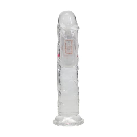 ⁨RealRock LED Wibrujący Model Prosty 18 cm Transparentny⁩ w sklepie Wasserman.eu
