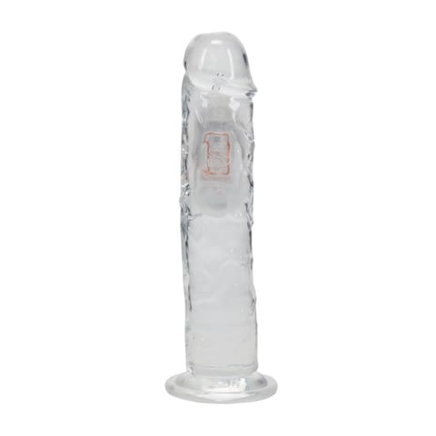 ⁨RealRock LED Wibrujący Model Prosty 20 cm Transparentny z Przyssawką⁩ w sklepie Wasserman.eu