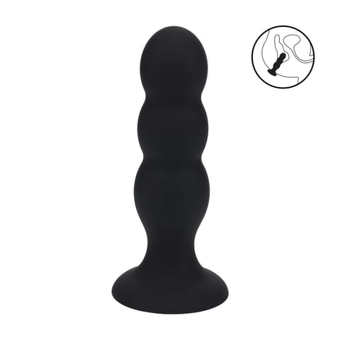 Tri Rattle Liquid Silicone Anal Plug - L - Black w sklepie Wasserman.eu