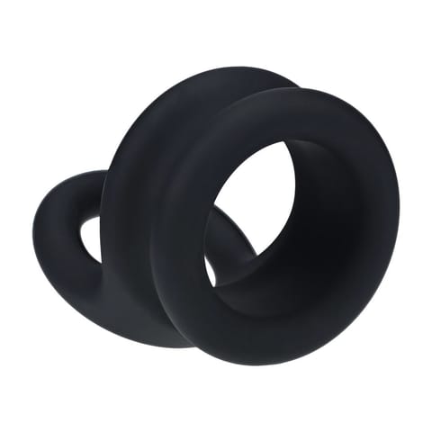 Wide Double O Silicone Cockring - M - Black w sklepie Wasserman.eu