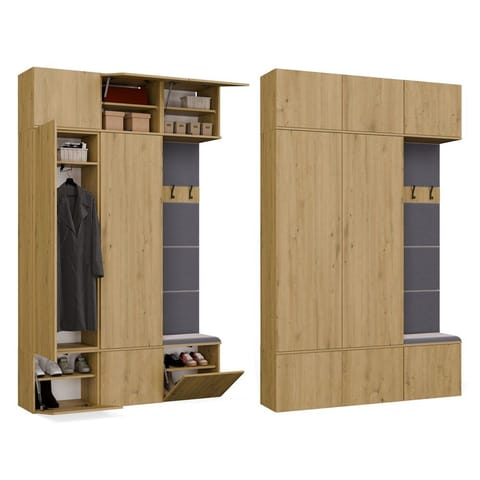 ⁨Garderoba HAGA III/2Sz1W DĄB ARTISAN 2x Szafa + Wieszak⁩ w sklepie Wasserman.eu