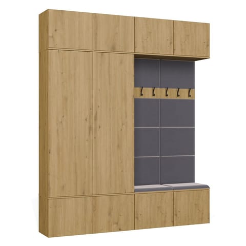 ⁨Garderoba HAGA IV/2Sz2W DĄB ARTISAN 2x Szafa + 2x Wieszak⁩ w sklepie Wasserman.eu