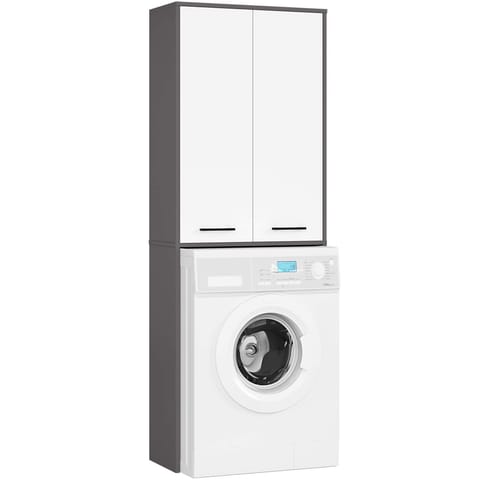 ⁨ŁAZIENKA FIN 180 SŁUPEK PRALKA PEŁNE 2D - SZARY / BIAŁY⁩ w sklepie Wasserman.eu