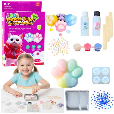 ⁨Zestaw Kreatywny DIY Do Tworzenia Gniotków Gniotek Kocia Łapka Squishy 28 el.⁩ w sklepie Wasserman.eu