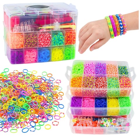 ⁨Duży Zestaw Kreatywny Gumki Do Robienia Bransoletek DIY Kuferek 15000 el.⁩ w sklepie Wasserman.eu