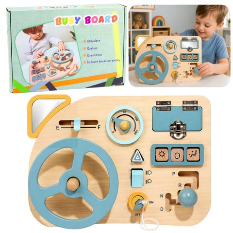 ⁨Drewniana Tablica Manipulacyjna Sensoryczna Kierownica Przełącznik Dźwignie⁩ w sklepie Wasserman.eu
