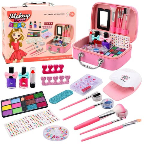 ⁨Zestaw Piękności Kosmetyczka Dla Dzieci Akcesoria Do Paznokci Suszarka 20el.⁩ w sklepie Wasserman.eu