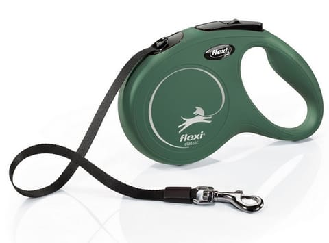 ⁨Flexi New Classic Smycz taśma M 5m oliwkowa⁩ w sklepie Wasserman.eu