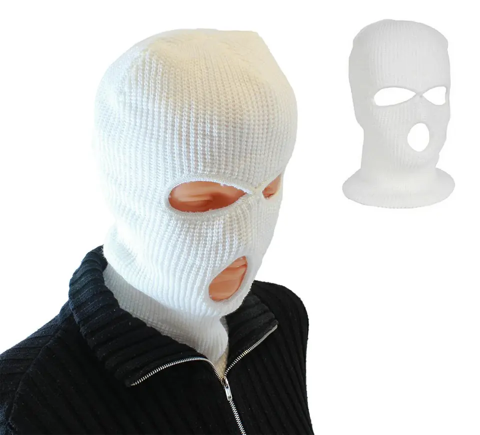 ⁨BQ42C Kominiarka balaclava 3 otwory whit⁩ w sklepie Wasserman.eu