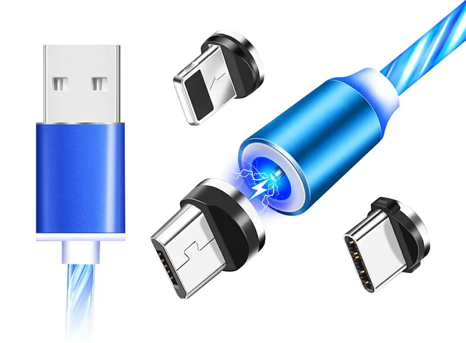 KK21S Magnetyczny kabel 3 w 1 led w sklepie Wasserman.eu