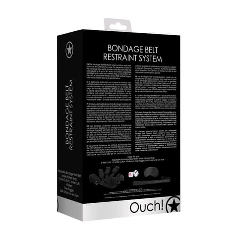 ⁨Ouch! by Shots System krępowania z pasem i kajdankami, czarny⁩ w sklepie Wasserman.eu