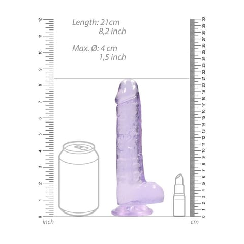 ⁨RealRock Crystal Clear model z przyssawką 21 cm transparentny⁩ w sklepie Wasserman.eu