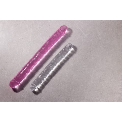 ⁨RealRock Crystal Clear model podwojny 45 cm - transparentny⁩ w sklepie Wasserman.eu