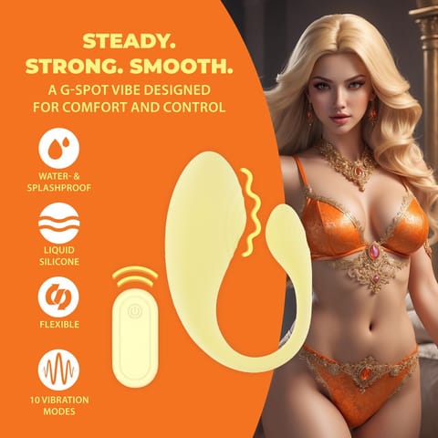 ⁨Vibrating G-Spot Vibe with Remote Control - Yellow⁩ w sklepie Wasserman.eu