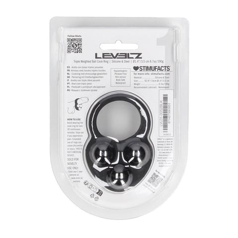Liquid Silicone Triple Weighted Ball Cockring - Black w sklepie Wasserman.eu