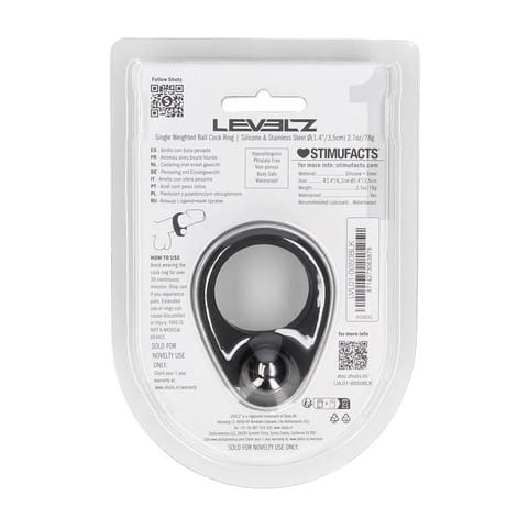 Liquid Silicone Single Weighted Ball Cockring - Black w sklepie Wasserman.eu