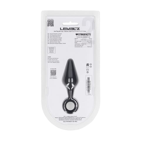 Silicone Anal Plug with Loop - S - Black w sklepie Wasserman.eu