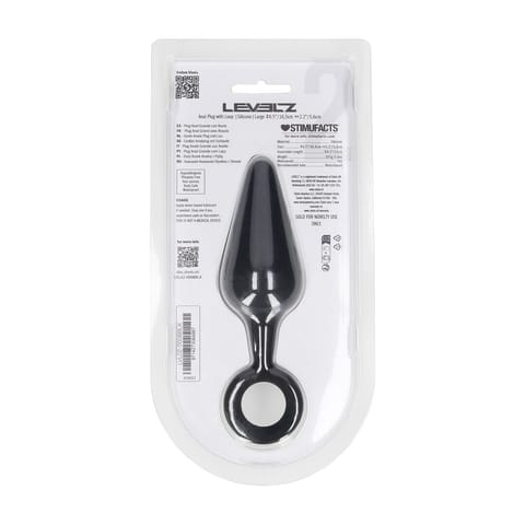 ⁨Silicone Anal Plug with Loop - L - Black⁩ w sklepie Wasserman.eu