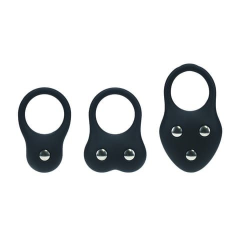 Silicone Training Cockring Set of 3 - S/M/L - Black w sklepie Wasserman.eu