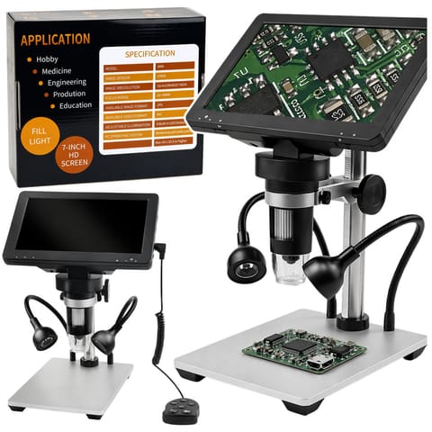 ⁨Mikroskop Edukacyjny Cyfrowy Pilot Przewodowy 1200X LCD 7 CALI HD Kamera⁩ w sklepie Wasserman.eu