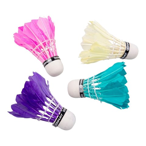 ⁨Donnay - Lotki do badmintona z piór 5 szt. (kolorowy)⁩ w sklepie Wasserman.eu