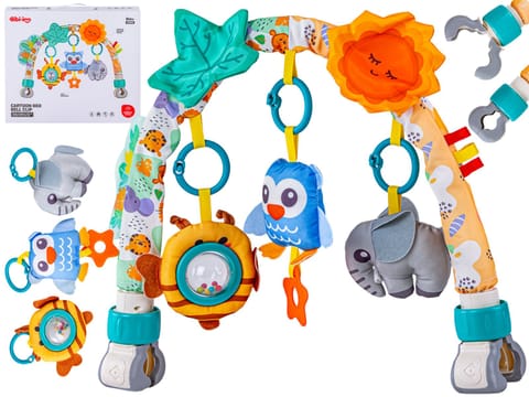 ⁨Pałąk Łuk Sensoryczny Z Zabawkami Grzechotki Do Łóżeczka Wózka Fotelika SOWA⁩ w sklepie Wasserman.eu