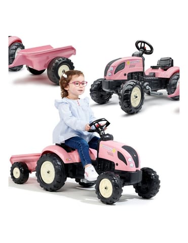 ⁨FALK Traktor Country Star Różowy na Pedały + Przyczepka i Klakson 2-5Lat.⁩ w sklepie Wasserman.eu