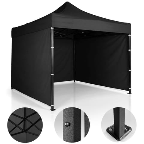 ⁨Pawilon ogrodowy 3 scianki 3 x 3m czarny Plonos⁩ w sklepie Wasserman.eu