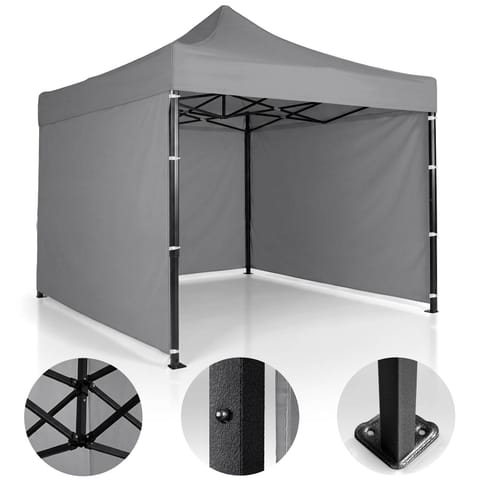⁨Pawilon ogrodowy 3 scianki 3 x 3m szary Plonos⁩ w sklepie Wasserman.eu