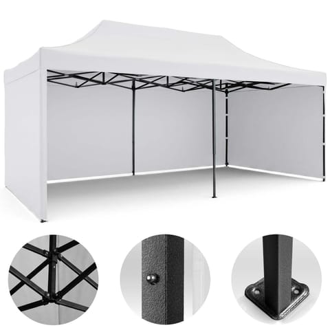 ⁨Pawilon ogrodowy 3 scianki 3 x 6m biały Plonos⁩ w sklepie Wasserman.eu