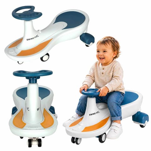 ⁨Jeździk grawitacyjny LED Swing Fix S4 świecące koła z muzyką grający 76cm niebiesko-biały max 100kg⁩ w sklepie Wasserman.eu