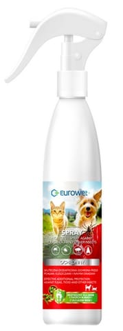 ⁨Eurowet Spray ochronny przeciwko pchłom i kleszczom dla psa i kota 200ml⁩ w sklepie Wasserman.eu