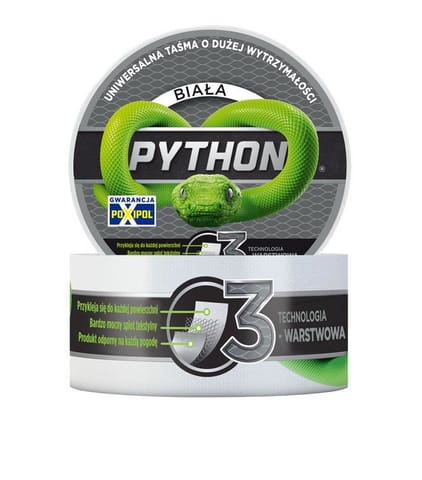 ⁨TAŚMA DUCT TAPE PYTHON BIAŁA 48MM*9M⁩ w sklepie Wasserman.eu
